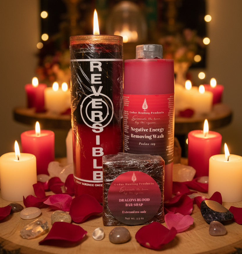 Stack of candles with visible branding on a white surface