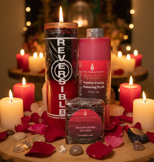 Stack of candles with visible branding on a white surface