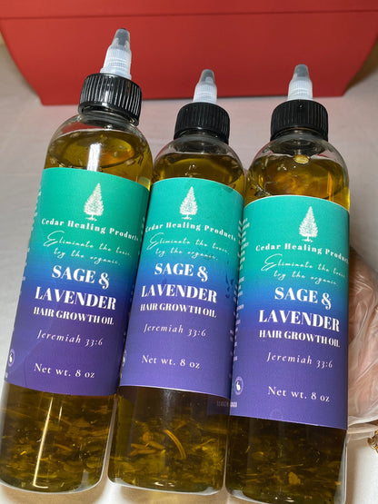 SAGE & LAVENDER Hair Growth Oil | Herbal oil for extreme hair growth | Infused with Neem extract | Made with Herbal extracts and powders |