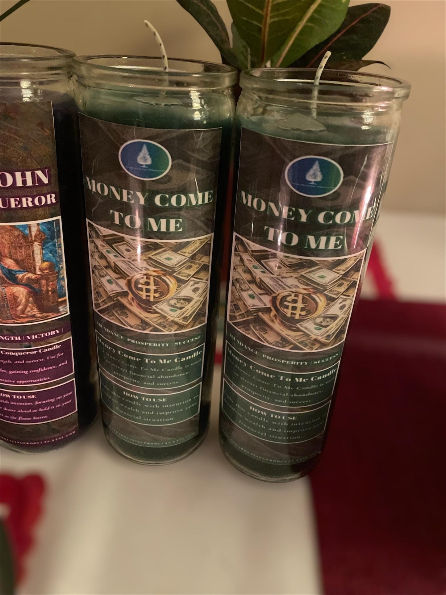 Money Come To Me Candle | 7-day prayer candles | Use for fast luck, money drawing, abundance, increase wealth, success, and opportunities.