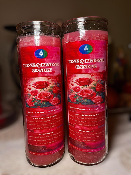 LOVE and BEYOND CANDLE | 7-day prayer candle | Used for self love, attraction, strengthening exisiting relationships |