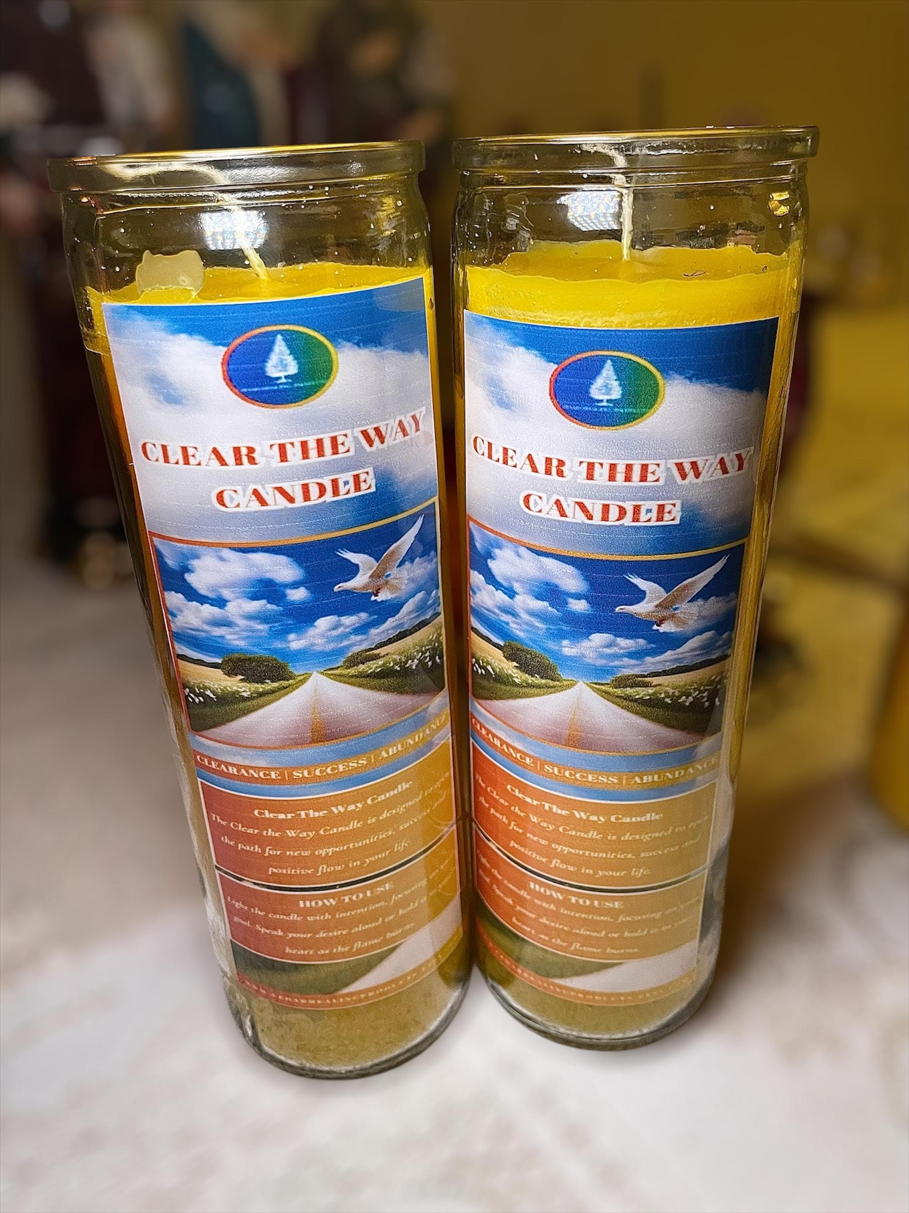 CLEAR THE WAY Candle | 7-day prayer candle | Used for road opening, success, abundance, clarity, progress |