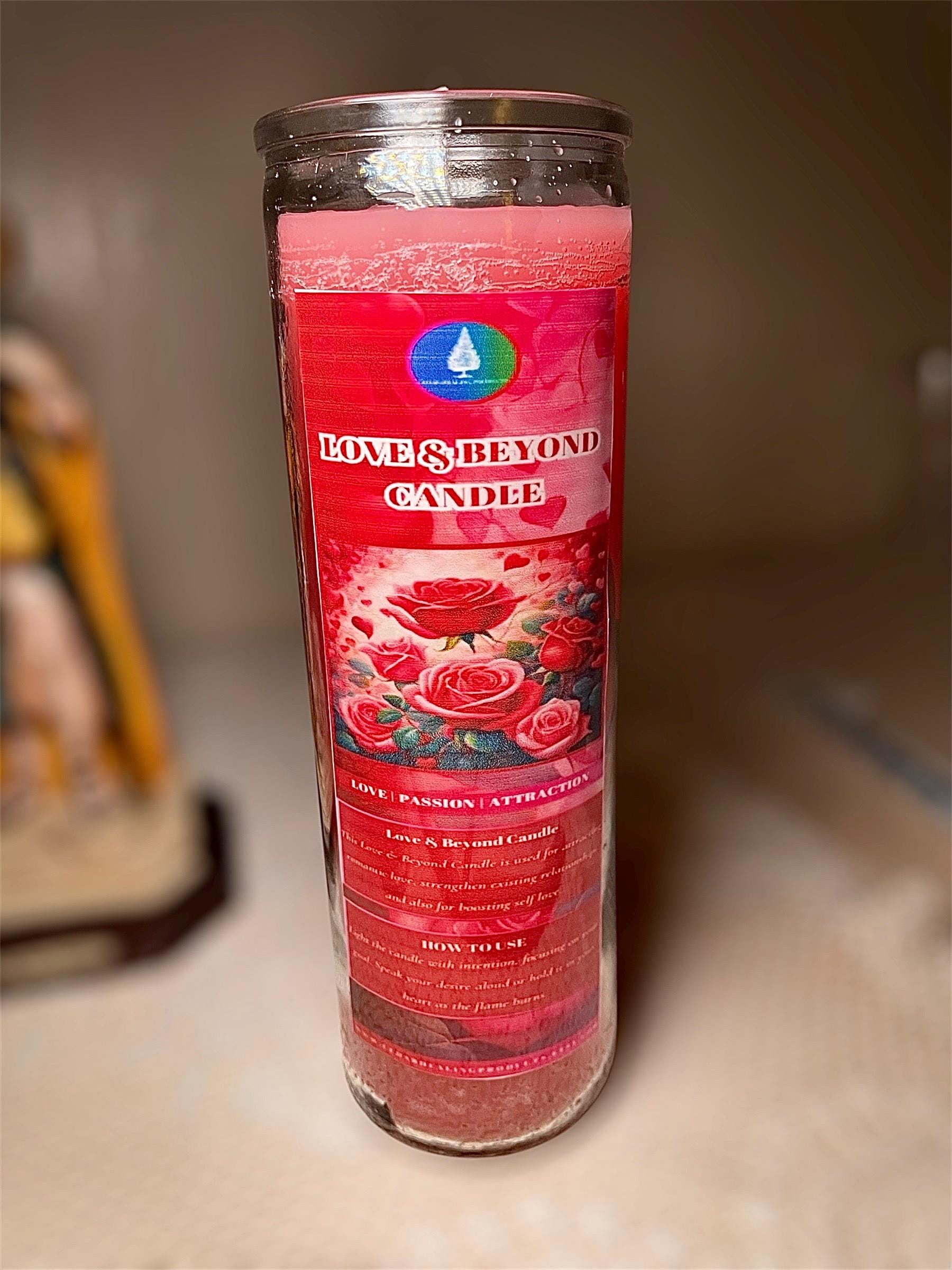 LOVE and BEYOND CANDLE | 7-day prayer candle | Used for self love, attraction, strengthening exisiting relationships |