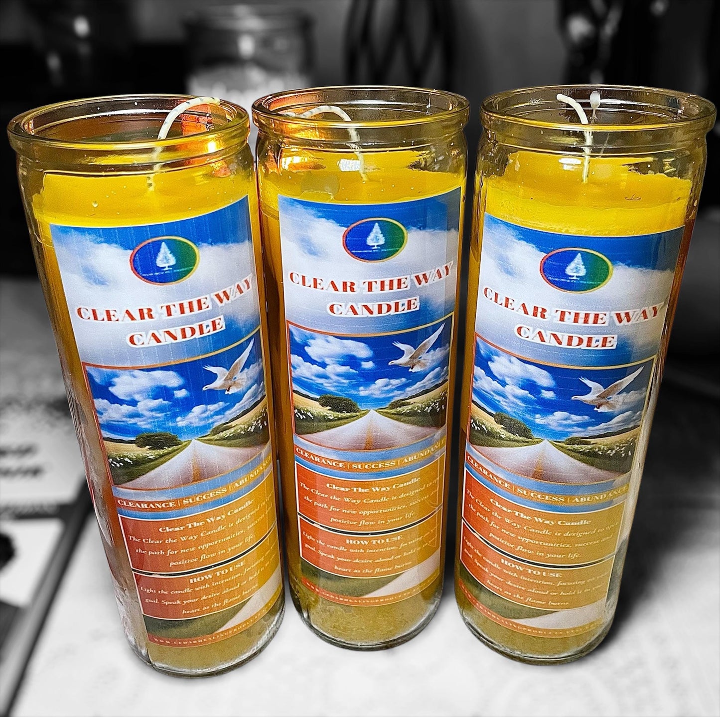 CLEAR THE WAY Candle | 7-day prayer candle | Used for road opening, success, abundance, clarity, progress |