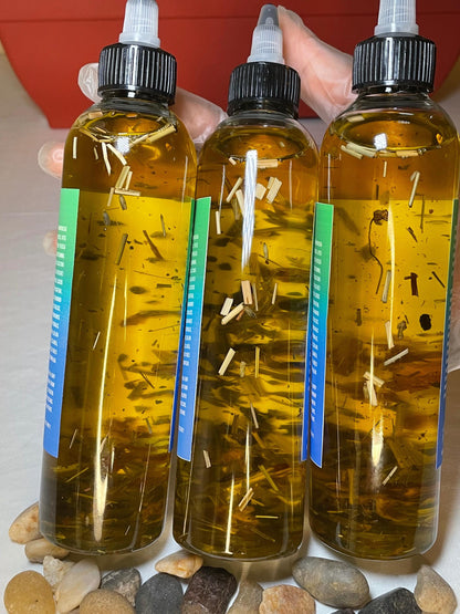 Healing Hair Growth Oil + | 5 HERB BLEND | Herb infused oil| Healing oil for scalp | With herbal extracts and powders | For all hair types |