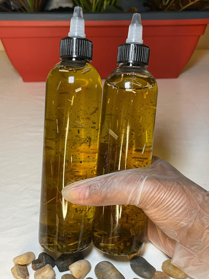 Healing Hair Growth Oil + | 5 HERB BLEND | Herb infused oil| Healing oil for scalp | With herbal extracts and powders | For all hair types |