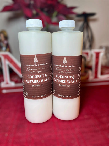 COCONUT & NUTMEG WASH | Spiritual bath + Floor wash | Coconut milk bath | Used for fresh starts, good luck, attraction and protection.