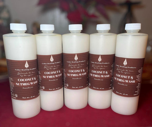 COCONUT & NUTMEG WASH | Spiritual bath + Floor wash | Coconut milk bath | Used for fresh starts, good luck, attraction and protection.
