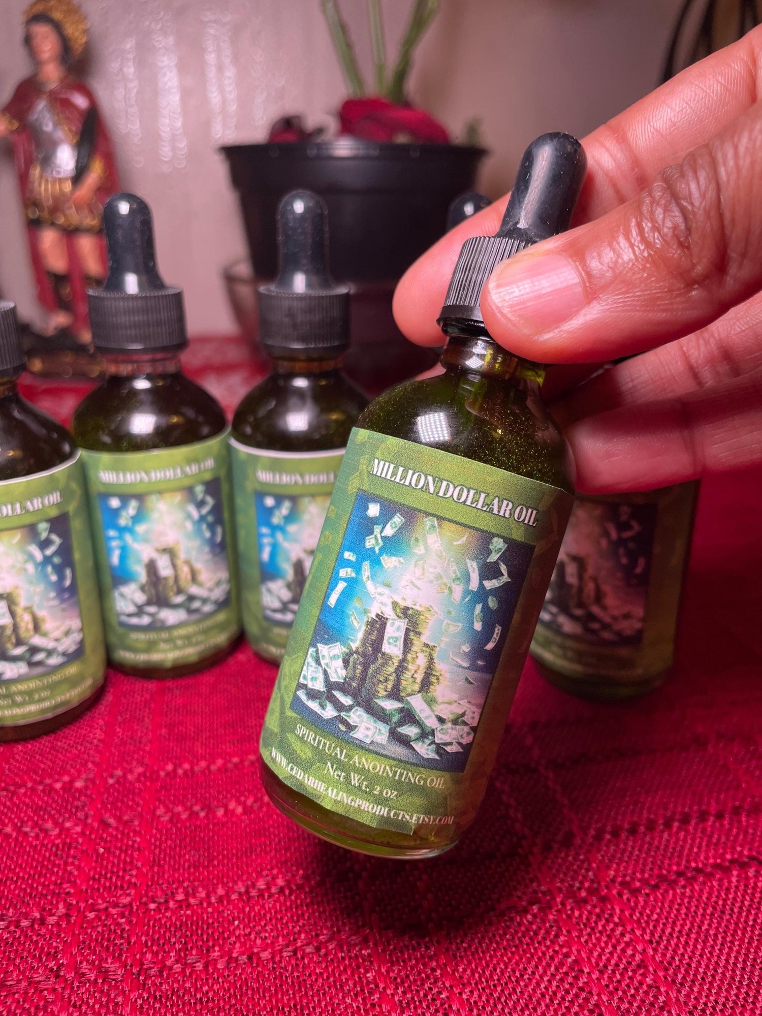 MILLION DOLLAR OIL | Spiritual anointing oil | Use to attract large sum of money, wealth, abundance & prosperity | 2 oz bottle |