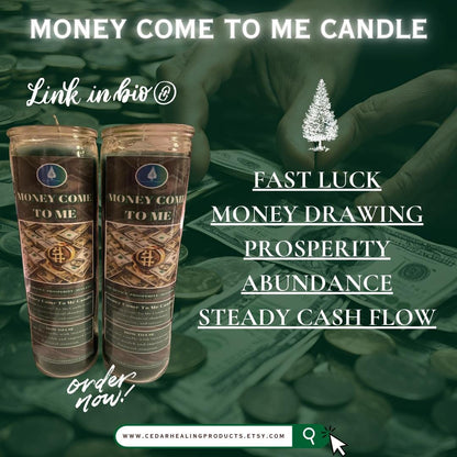 Money Come To Me Candle | 7-day prayer candles | Use for fast luck, money drawing, abundance, increase wealth, success, and opportunities.