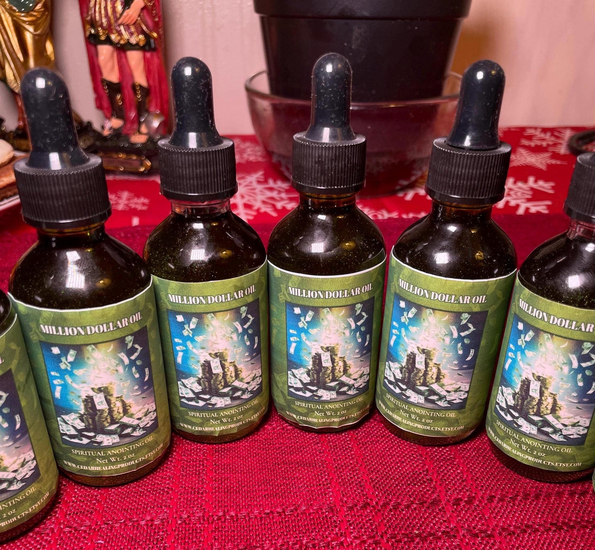 MILLION DOLLAR OIL | Spiritual anointing oil | Use to attract large sum of money, wealth, abundance & prosperity | 2 oz bottle |