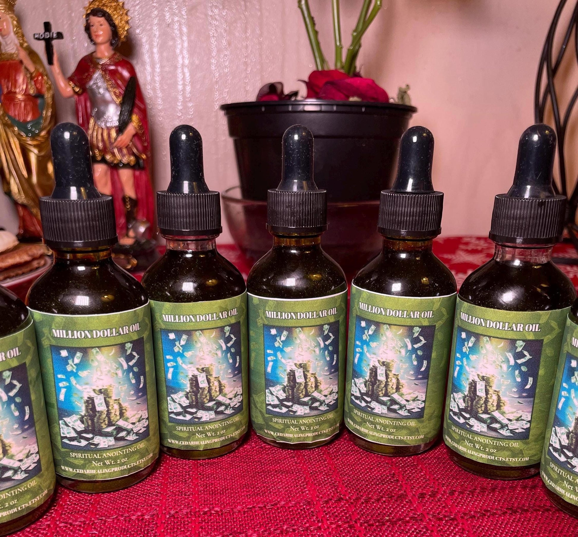 MILLION DOLLAR OIL | Spiritual anointing oil | Use to attract large sum of money, wealth, abundance & prosperity | 2 oz bottle |